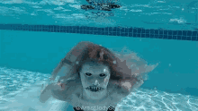 pool underwater face paint shark teeth swimsuit
