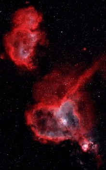a heart shaped nebula in the night sky