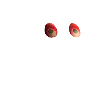 a drawing of a rainbow colored flower with eyes on a white background