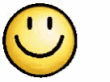 a yellow smiley face with black eyes and a black outline on a white background .