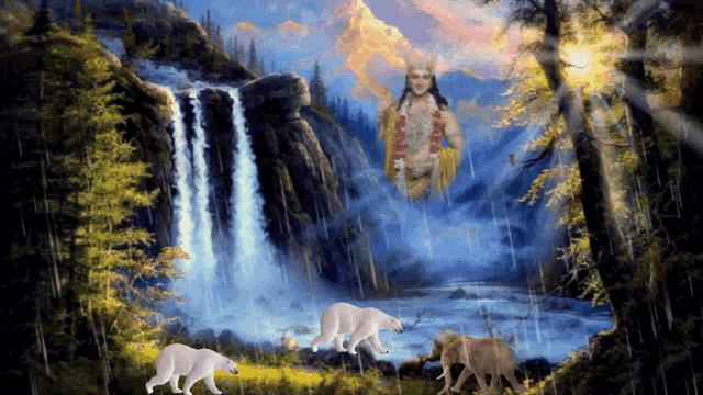 Jai Sh Krishna Waterfall GIF - Jai Sh Krishna Waterfall Animals - Discover  & Share GIFs