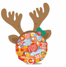 sticker giant reindeer christmas xmas holiday season