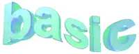 the word basic is written in pink and blue