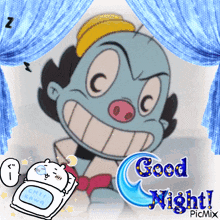 a picture of a cartoon character says good night picmix