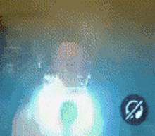a blurred image of a person in a bathtub with a no music sign .