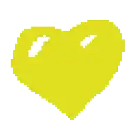 a pixel art of a yellow heart with a hole in the middle on a white background .