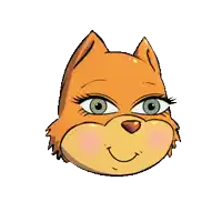 a cartoon drawing of a cat with a surprised look on his face