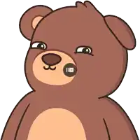 a brown teddy bear with a youtube icon on his face