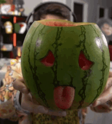 loganolio watermelon carving tongue big smile