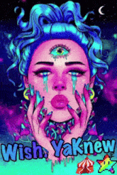 a colorful drawing of a woman with the words wish yaknew