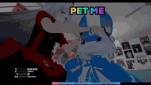 a video of a person holding a stuffed animal with the words pet me above it