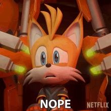 Nope Tails GIF - Nope Tails Sonic Prime GIFs