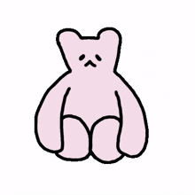 bear cute emotion pink gloomy