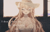 a picture of a girl with the words i don 't want to set the world on fire
