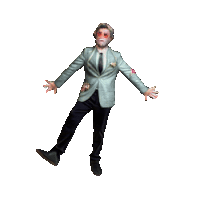 a pixel art of a man in a suit and tie