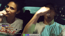 a man and a woman are sitting in a car with the words before rico does it on the bottom right