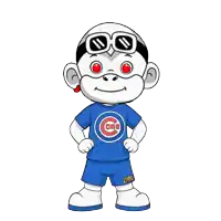 a cartoon character with a cubs shirt on