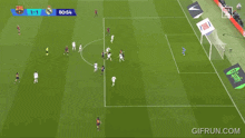 a soccer game between real madrid and barcelona is being played