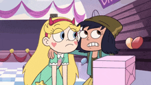 star and jasmine from star vs the forces of evil are hugging each other