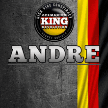 a germanium king revolution logo with the name andre on the bottom