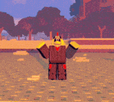 a cartoon character with a rooster 's head is standing on a brick floor