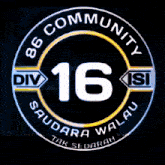 a logo for a community with the number 16 in the center