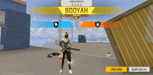 a screenshot of a video game with booyah on the top left
