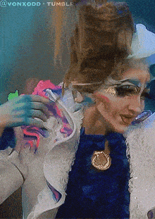 a painting of a woman with vonxodd tumblr written in the corner