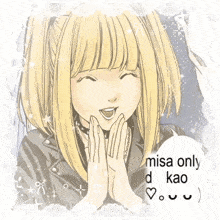 a picture of a girl with the words misa only d kao