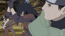 a group of anime characters are fighting and one of them has the word oneto on the bottom left