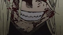 a drawing of a person with blood on their face and the name nsnixd
