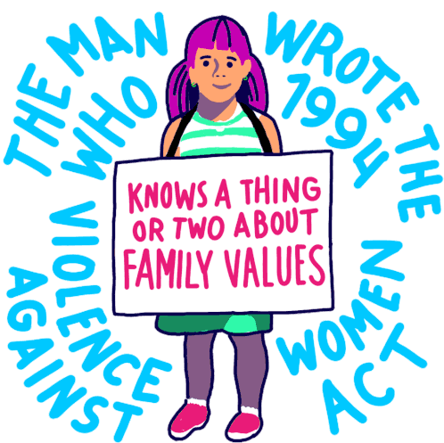 The Man Who Wrote The1994 Violence Against Womens Act Sticker - The Man Who Wrote The1994 Violence Against Womens Act Family Values Stickers