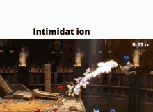a screenshot of a video game with the words intimidat ion on the bottom