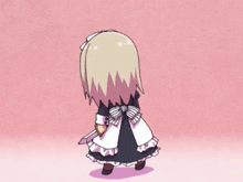 a drawing of a girl in a maid costume