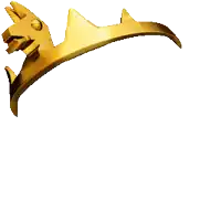 a gold crown with a llama on top of it on a white background