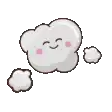a pixel art drawing of a cloud with a smiling face and pink cheeks .