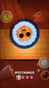 a screenshot of a game that says split chances at the top