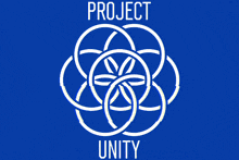 a blue background with the words project unity in white letters