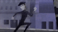 a cartoon of a man holding another man 's leg in the air