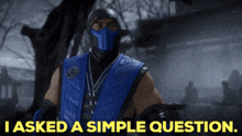 Mortal Kombat Sub Zero GIF - Mortal Kombat Sub Zero I Asked A Simple Question GIFs