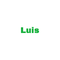 a white background with the name luis in green letters