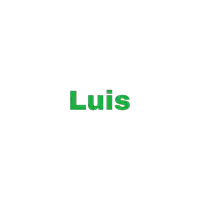 a white background with the name luis in green letters