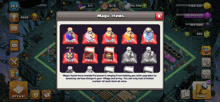 a screenshot of clash of clans shows the magic items