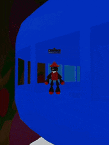 a computer generated image of a tv showing a cartoon character