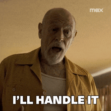 an older man says i 'll handle it in front of a max logo