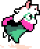 a pixel art drawing of a hamster with glasses and a heart .