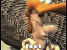 a cartoon character has the word ooooh on the bottom right