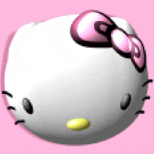 a hello kitty head with a pink bow