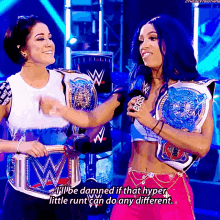 sasha banks bayley womens tag team champions ill be damned hyper little runt