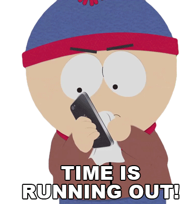 Time Is Running Out Stan Marsh Sticker - Time Is Running Out Stan Marsh South Park Stickers